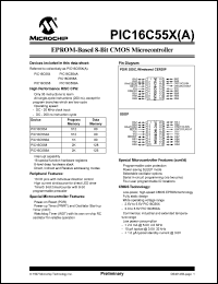 datasheet for PIC16C554/JW by Microchip Technology, Inc.