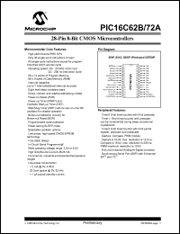 datasheet for PIC16C72A/JW by Microchip Technology, Inc.