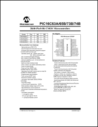 datasheet for PIC16C73B/JW by Microchip Technology, Inc.