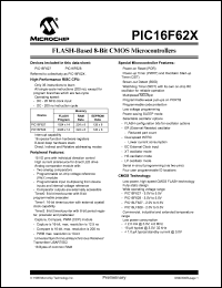 datasheet for PIC16F627-04/P by Microchip Technology, Inc.