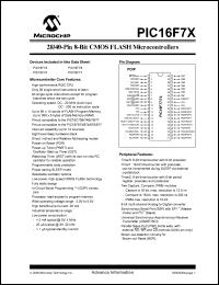 datasheet for PIC16F77-I/P by Microchip Technology, Inc.