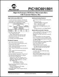 datasheet for PIC18C801-I/L by Microchip Technology, Inc.