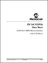 datasheet for PIC16LC926-I/L by Microchip Technology, Inc.