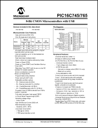 datasheet for PIC16C765-I/P by Microchip Technology, Inc.