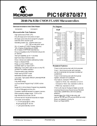 datasheet for PIC16F870-I/SO by Microchip Technology, Inc.