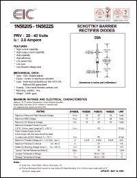 datasheet for 1N5820S by 
