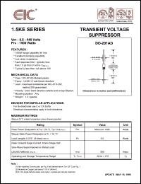 datasheet for 1.5KE6.8 by 