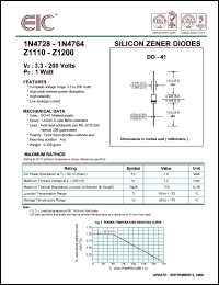 datasheet for 1N4730 by 