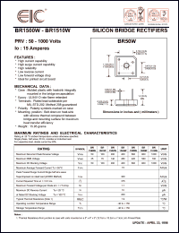 datasheet for BR1506W by 