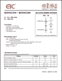 datasheet for BZX55C4V3 by 