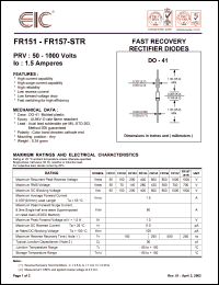 datasheet for FR157-STR by 