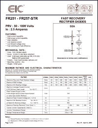 datasheet for FR257 by 