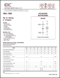 datasheet for FR507 by 