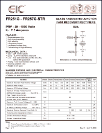 datasheet for FR257G by 