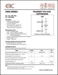 datasheet for P6KE68 by 