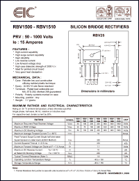 datasheet for RBV1500 by 