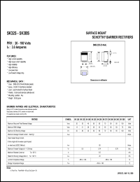 datasheet for SK33S by 