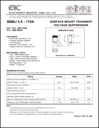 datasheet for SMBJ70A by 