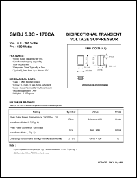 datasheet for SMBJ20C by 