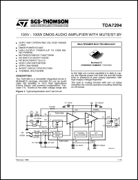 datasheet for TDA7294V by SGS-Thomson Microelectronics