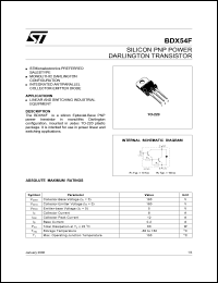 datasheet for BDX54F by SGS-Thomson Microelectronics