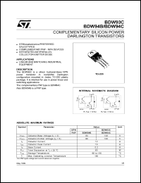 datasheet for BDW93B by SGS-Thomson Microelectronics
