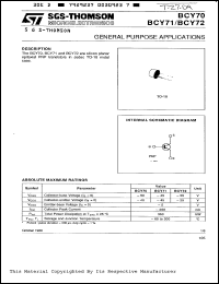 datasheet for BCY70 by SGS-Thomson Microelectronics