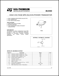 datasheet for BUX80 by SGS-Thomson Microelectronics