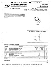 datasheet for BU426A by SGS-Thomson Microelectronics