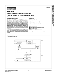 datasheet for FM93C06LZN by Fairchild Semiconductor