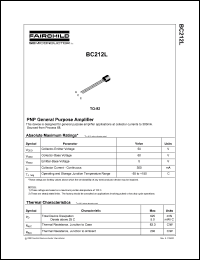 datasheet for BC212L by Fairchild Semiconductor