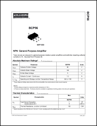 datasheet for BCP56 by Fairchild Semiconductor