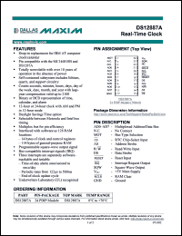 datasheet for DS12887A by Dallas Semiconductor