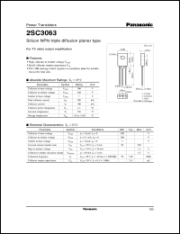 datasheet for 2SC3063 by Panasonic - Semiconductor Company of Matsushita Electronics Corporation