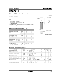 datasheet for 2SC3611 by Panasonic - Semiconductor Company of Matsushita Electronics Corporation