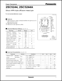 datasheet for 2SC5244 by Panasonic - Semiconductor Company of Matsushita Electronics Corporation