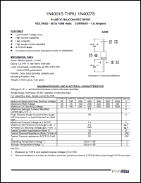 datasheet for 1N4001S by 