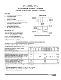 datasheet for ER1J by 