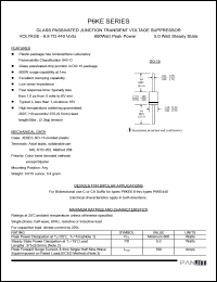 datasheet for P6KE39A by 