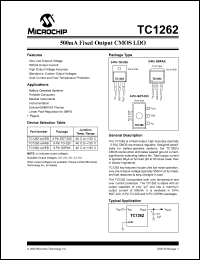 datasheet for TC1262-50VEBTR by Microchip Technology, Inc.