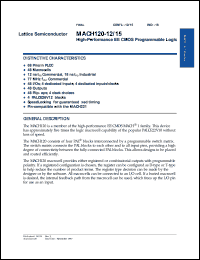 datasheet for MACH120-18JI by Lattice Semiconductor Corporation