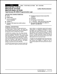 datasheet for MACH210A-12JI by Lattice Semiconductor Corporation