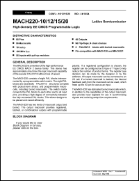 datasheet for MACH220-24JI by Lattice Semiconductor Corporation