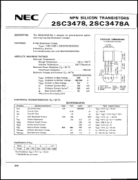 datasheet for 2SC3478A by NEC Electronics Inc.