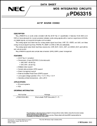 datasheet for uPD63315GA-9EU by NEC Electronics Inc.