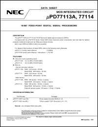 datasheet for uPD77114GC-xxx-9EU by NEC Electronics Inc.