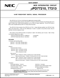 datasheet for uPD77213GJ-xxx-8EN by NEC Electronics Inc.