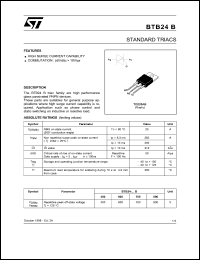 datasheet for BTB24-700B by SGS-Thomson Microelectronics