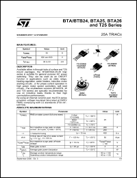 datasheet for BTA26-800B by SGS-Thomson Microelectronics