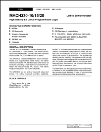 datasheet for MACH230-24JI by Lattice Semiconductor Corporation